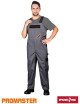 Work dungarees, elastic waistband at the back, possible logo, print