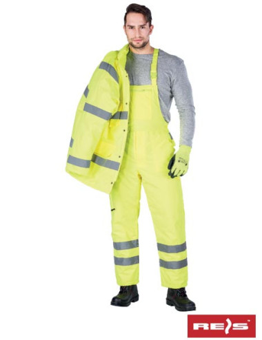 Winter dungarees, reflectors at the bottom, in accordance with EN471