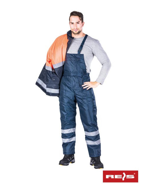 Protective bib pants insulated s-winter-str g navy Reis