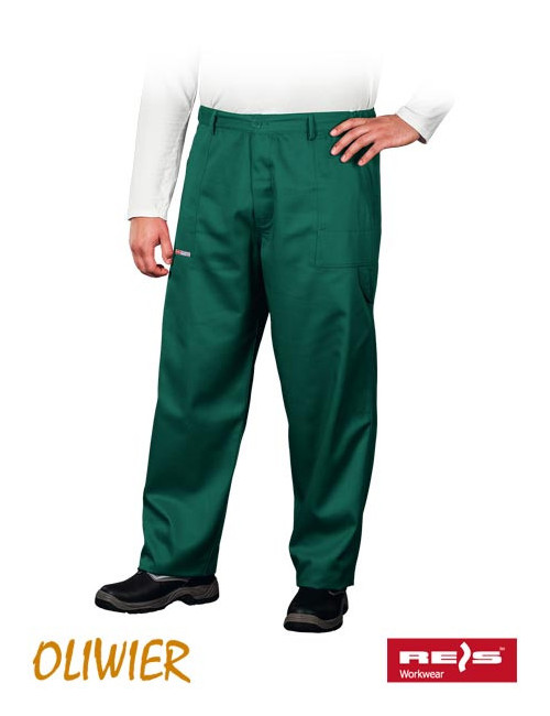 Lange Arbeitshose, Gummibänder an den Seiten, Stickmöglichkeit