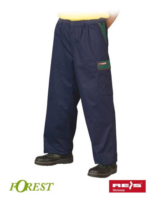 Protective waist trousers spf gz navy-green Reis
