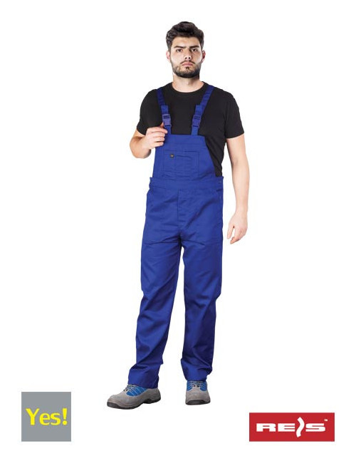 Long dungarees cheap, adjustable braces, buttons at the waist, embroidery