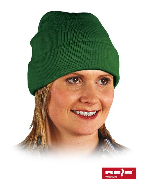 Protective black hat with green Reis