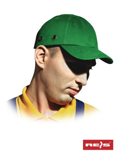 Industrial helmet lightweight bumpcap with green Reis