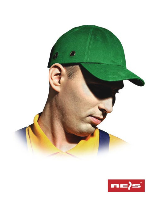 Industrial helmet lightweight bumpcap with green Reis