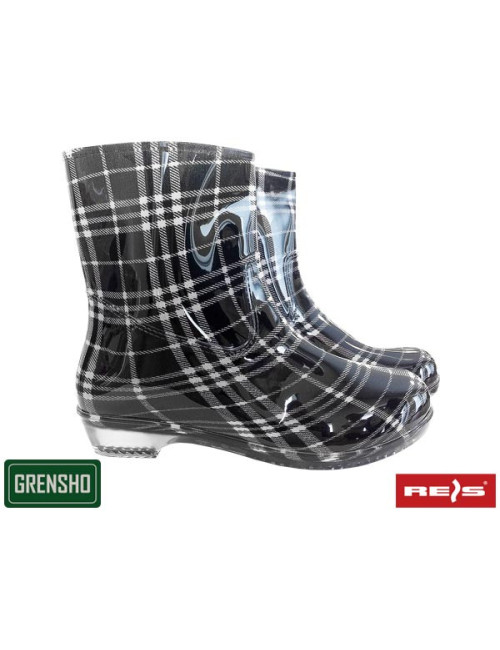 Buty z pcv btdkcheck bw czarno-biały Reis