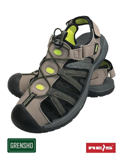 Bksjungle Bese Herrensandalen Beige und Aquamarin Reis