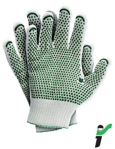 Rękawice ochronne rj-htv ecru-zielony JS