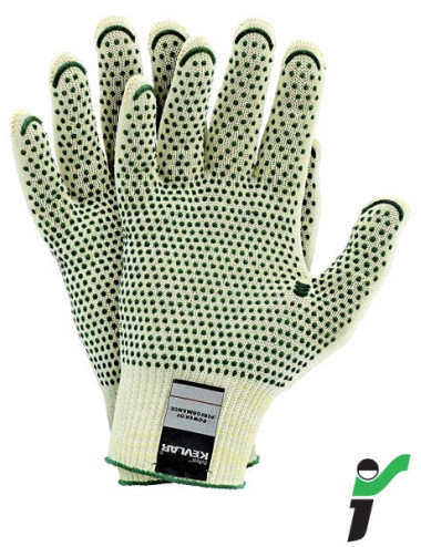 Protective gloves rj-kevlafibv yz yellow-green JS