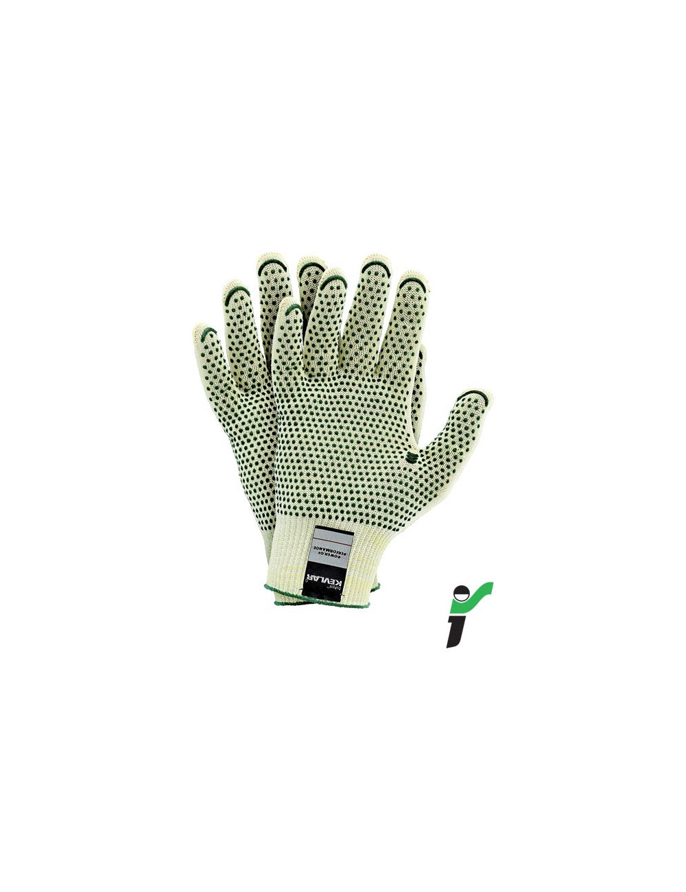 Protective gloves rj-kevlafibv yz yellow-green JS
