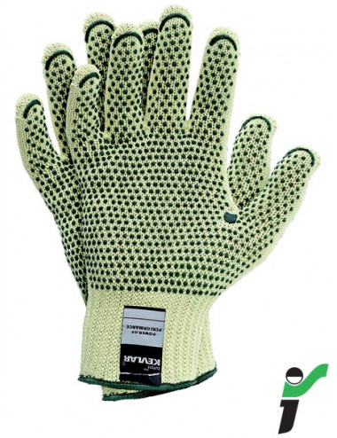 Gloves rj-kevlardot yz yellow-green JS