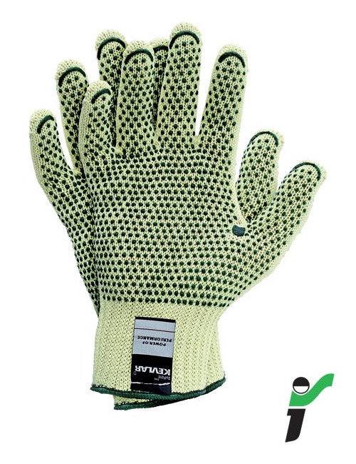 Gloves rj-kevlardot yz yellow-green JS
