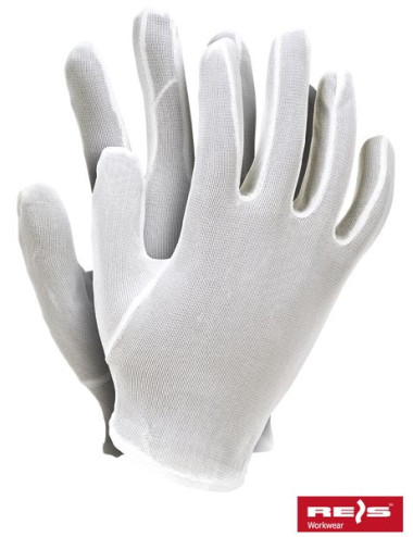 Rnylon protective gloves in white Reis