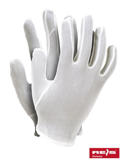 Rnylon protective gloves in white Reis