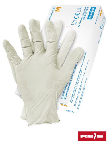 Ralatex(22) latex gloves w white Reis