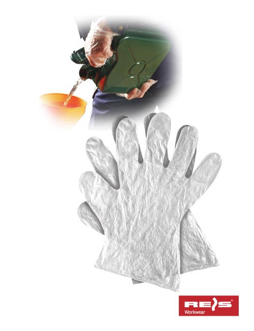 Schutzhandschuhe aus transparenter Folie von Reis