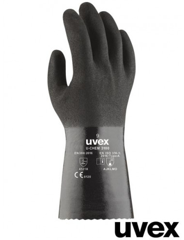 Rękawice ochronne b czarny Uvex Ruvex-chem3100