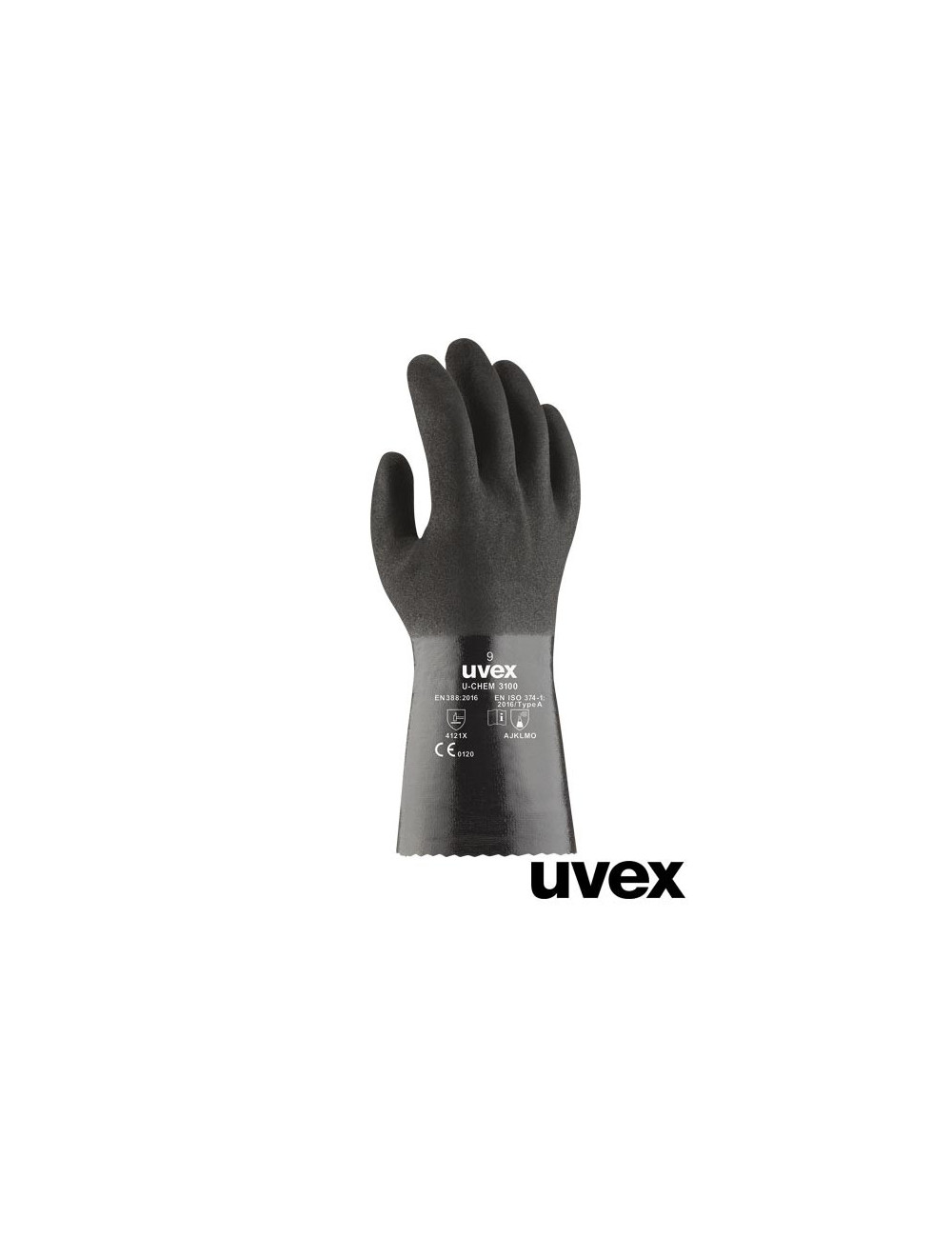 Protective gloves b black Uvex Ruvex-chem3100