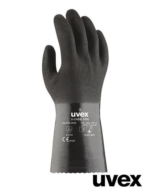 Schutzhandschuhe b schwarz Uvex Ruvex-chem3100