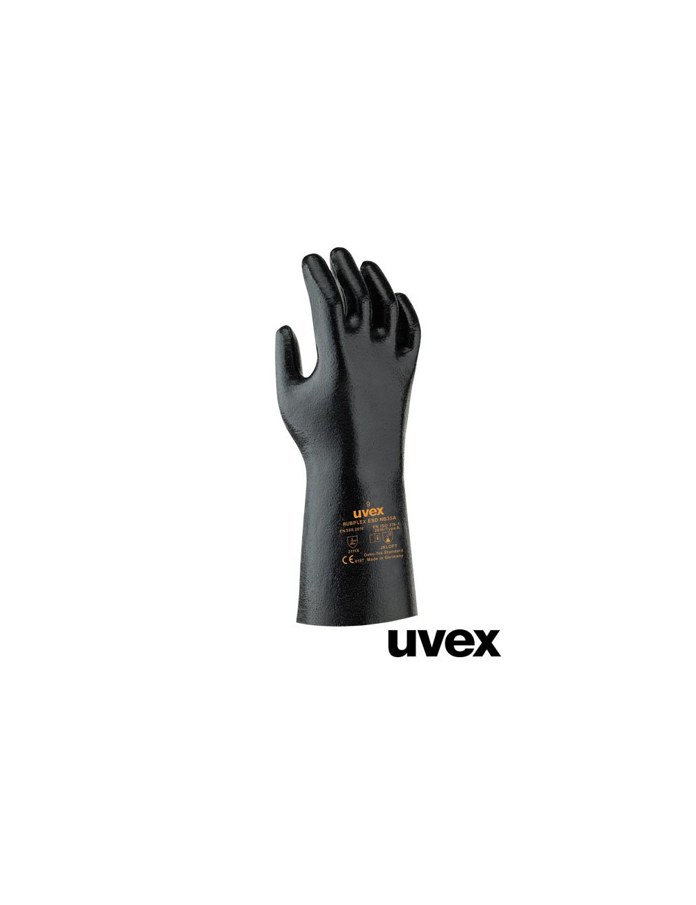 Protective gloves b black Uvex Ruvex-rubiflex