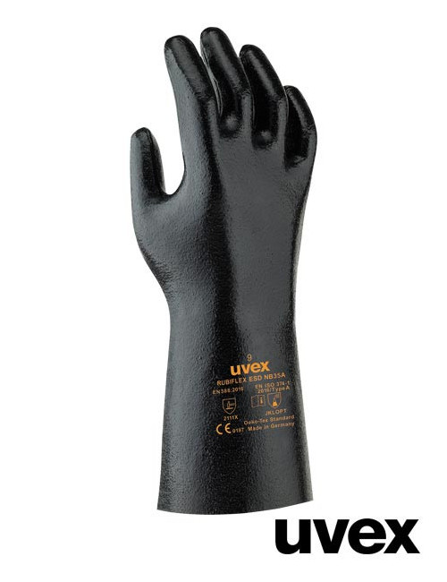 Rękawice ochronne b czarny Uvex Ruvex-rubiflex
