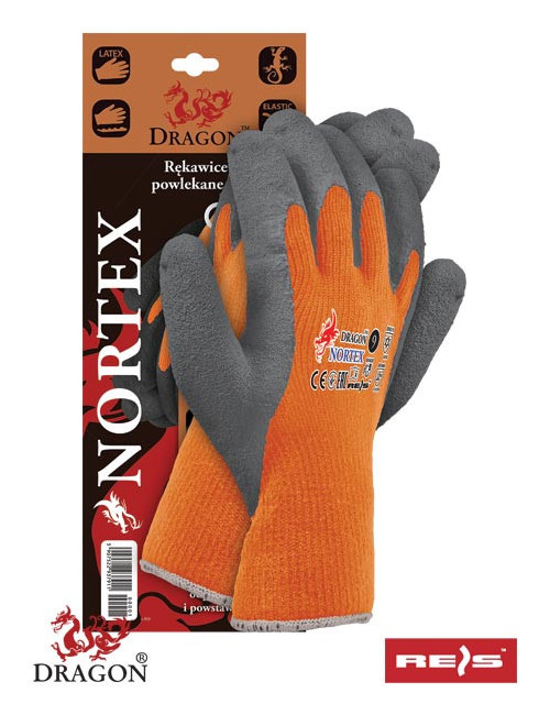 Nortex PS Schutzhandschuhe orange-grau Reis