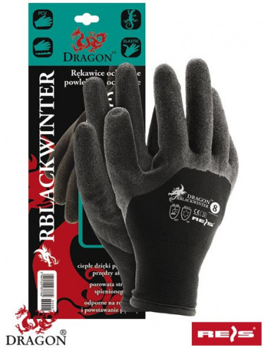 Rękawice ochronne rblackwinter bb czarno-czarny Reis