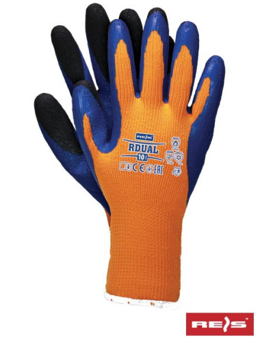 Protective gloves rdual pnb orange-blue-black Reis