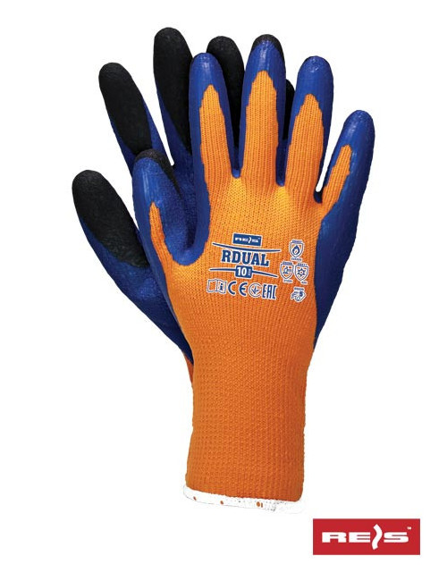 Protective gloves rdual pnb orange-blue-black Reis