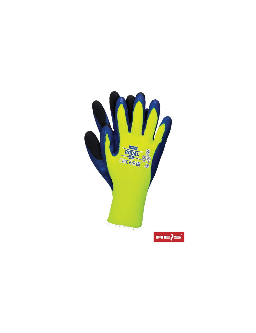 Protective gloves rdual ynb yellow-blue-black Reis