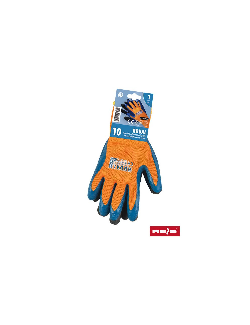 Protective gloves rdual-s pnb orange-blue-black Reis