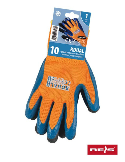 Rdual-s PNB-Schutzhandschuhe orange-blau-schwarz Reis