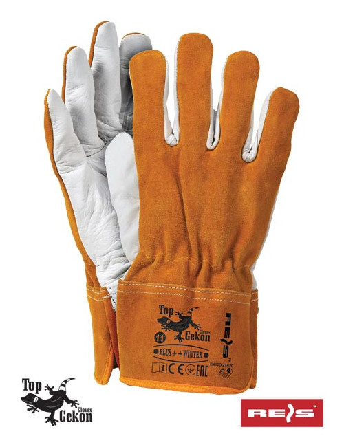 Isolierte Winterarbeitshandschuhe, komplett aus Rindsleder