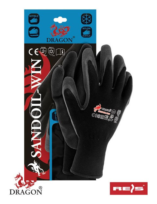 Protective gloves sandoil-win bb black-black Reis