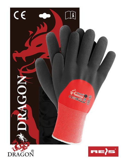 Protective gloves winhalf3 cb red-black Reis