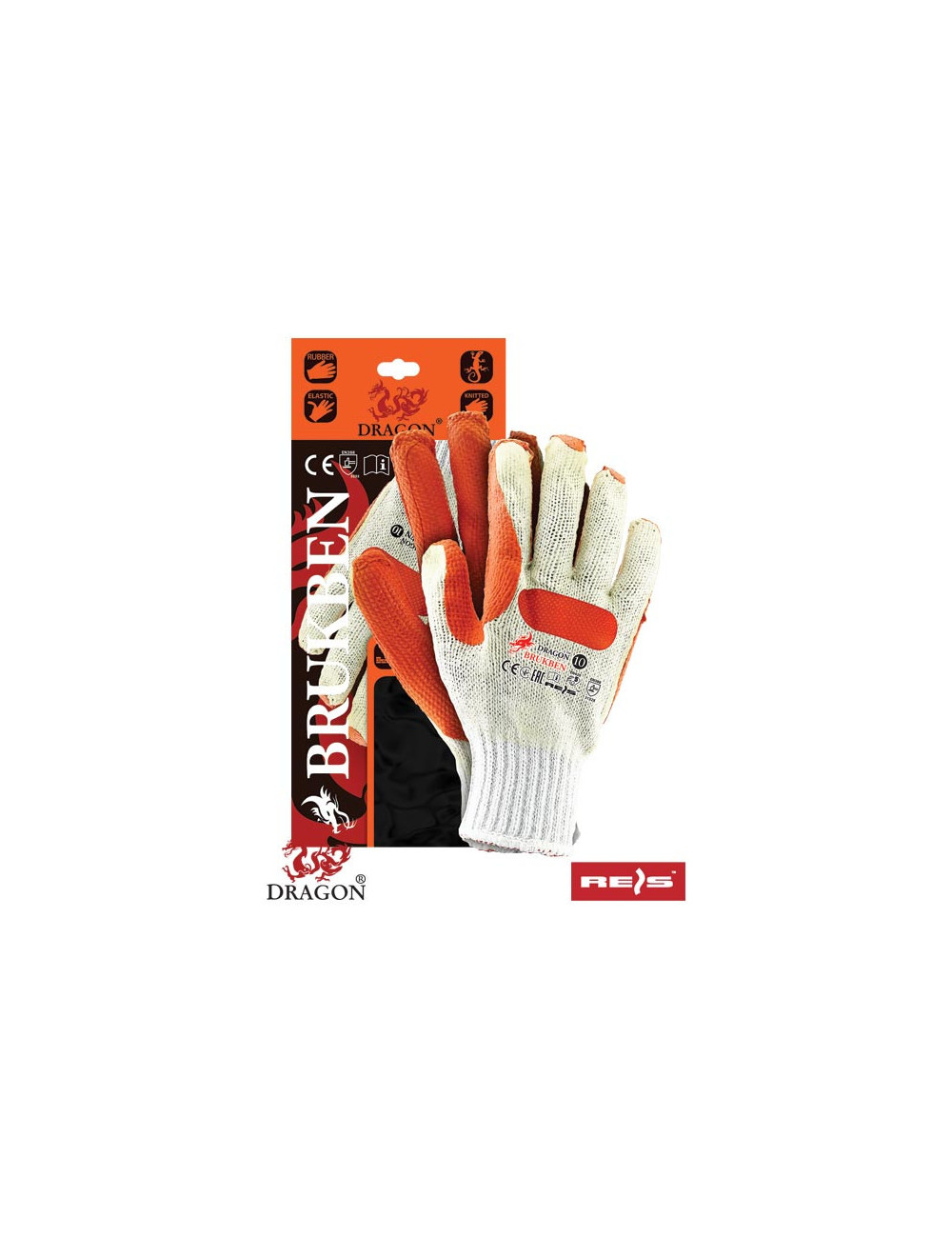 Protective gloves brukben wp white-orange Reis