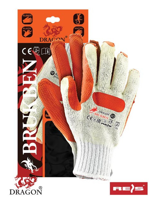 Protective gloves brukben wp white-orange Reis