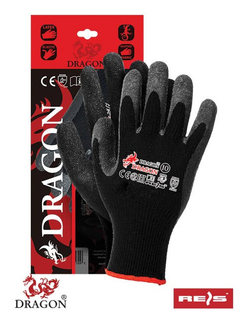 Protective gloves dragon bb black-black Reis