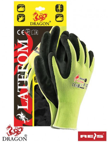 Protective gloves latefom yb yellow-black Reis