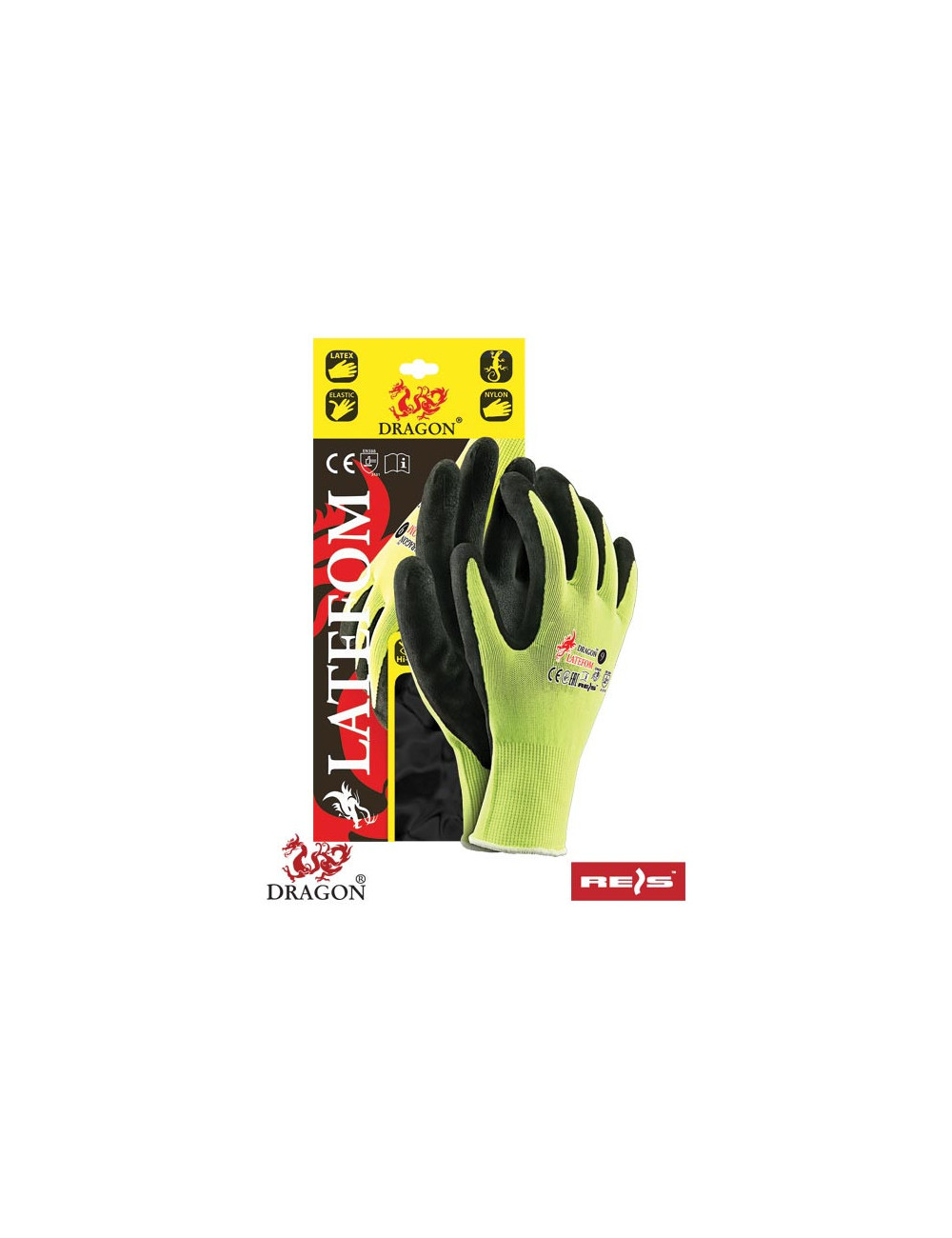 Protective gloves latefom yb yellow-black Reis