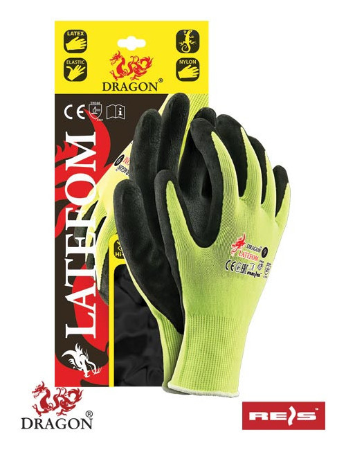 Protective gloves latefom yb yellow-black Reis