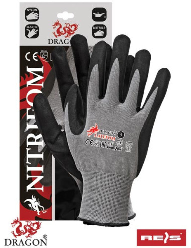 Protective gloves nitrifom sb grey-black Reis