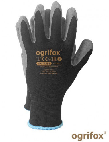 Gloves ox.11.558 latex ox-latex bs black-gray Ogrifox