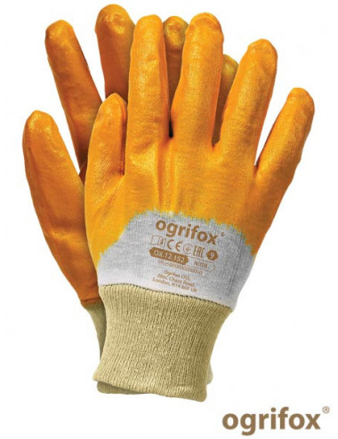 Rękawice ochronne ox.12.152 niter ox-niter bep beżowo-pomarańczowy Ogrifox