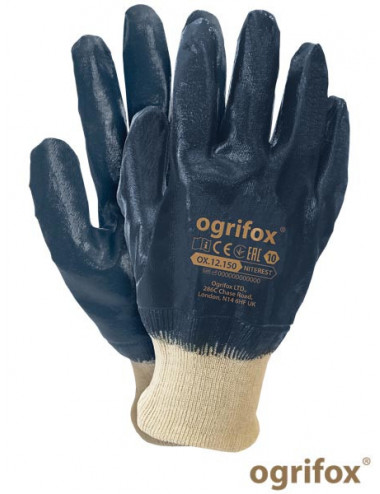 Rękawice ochronne ox.12.150 niterest ox-niterest beg beżowo-granatowy Ogrifox