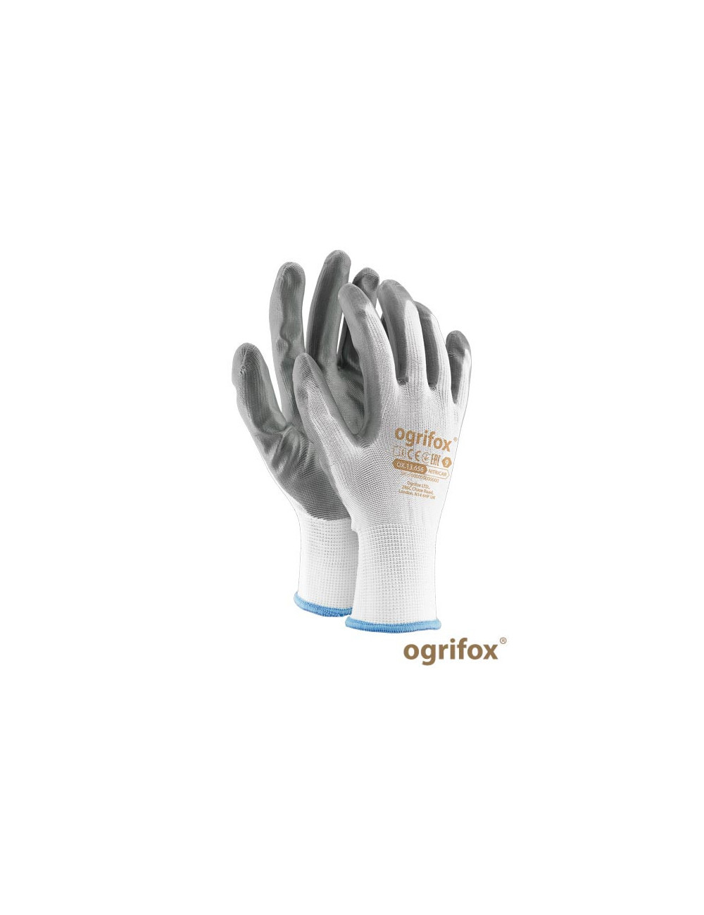 Rękawice ochronne ox.13.656 nitricar ox-nitricar ws biało-szary Ogrifox