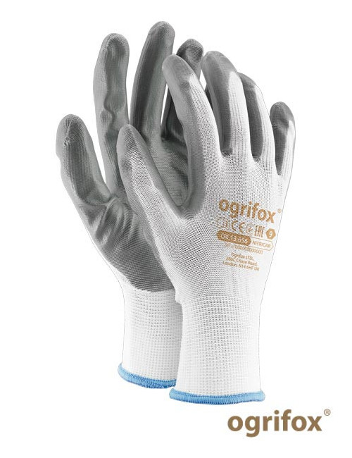 Gloves ox.13.656 nitricar ox-nitricar ws white-gray Ogrifox