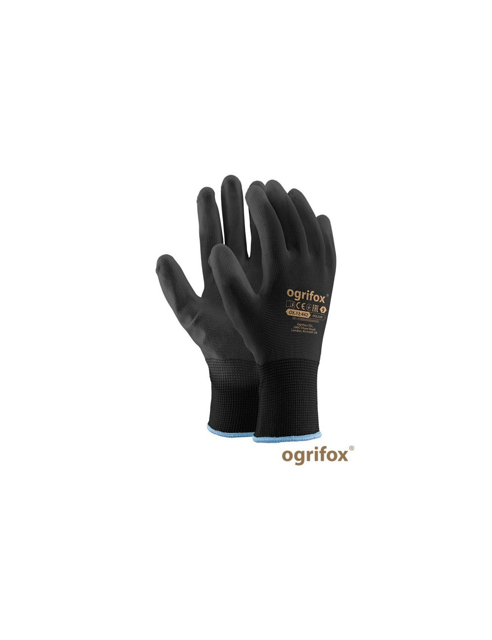 Rękawice ochronne ox.12.442 poliur ox-poliur bb czarno-czarny Ogrifox