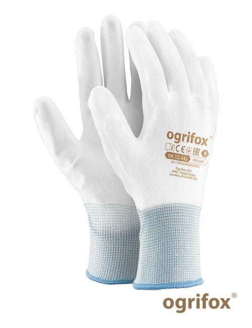 Protective gloves ox.12.442 polyur ox-poliur ww white-white Ogrifox