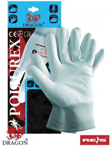 Protective gloves poliurex jnw light blue-white Reis